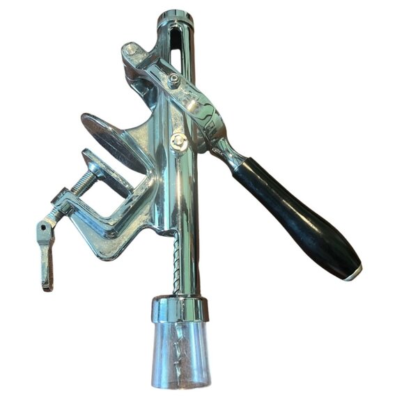 Counter Mount Chrome Plated Wine Bottle Corkscrew - Picture 1 of 4